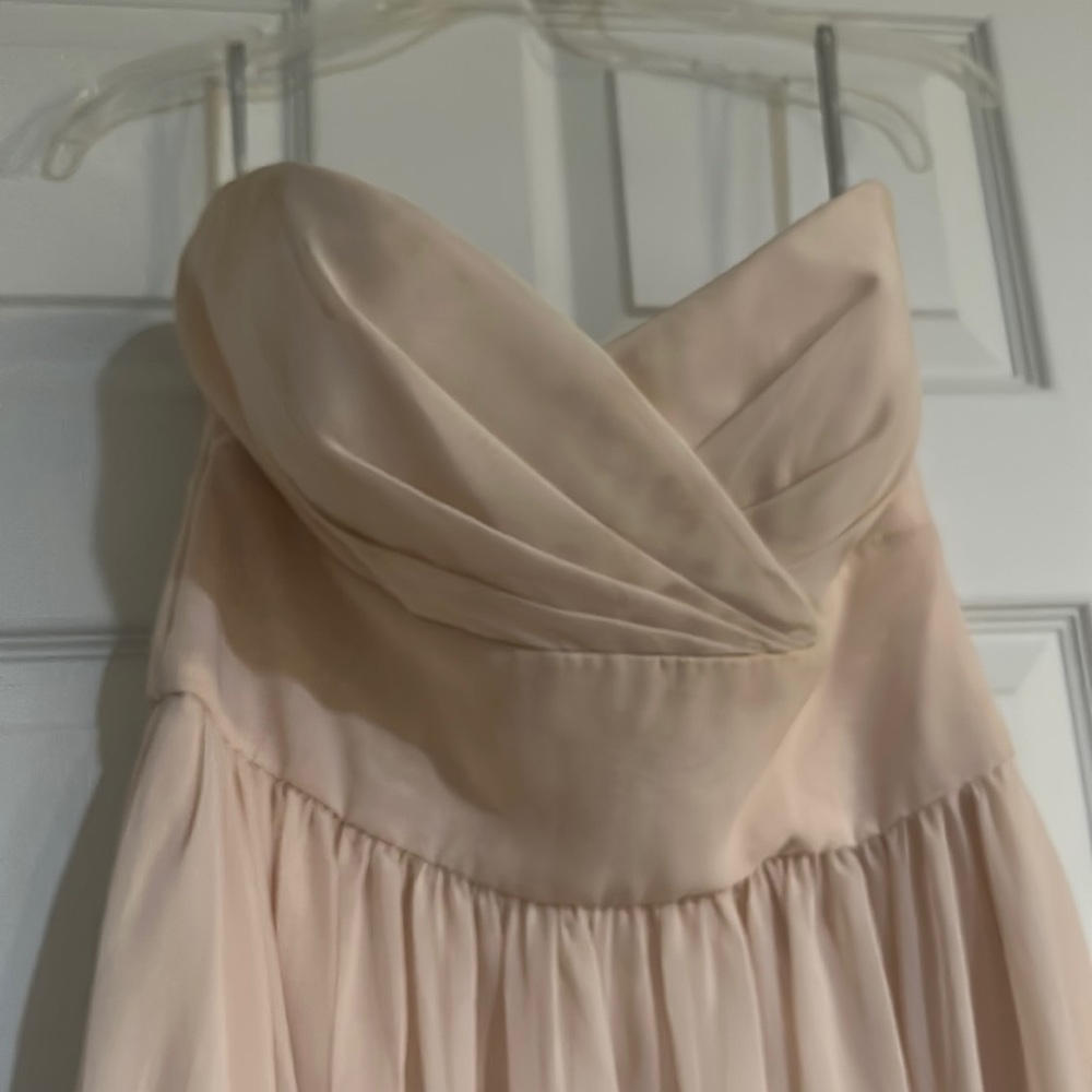 Baby Pink Chiffon Formal. Bridesmaids Dress